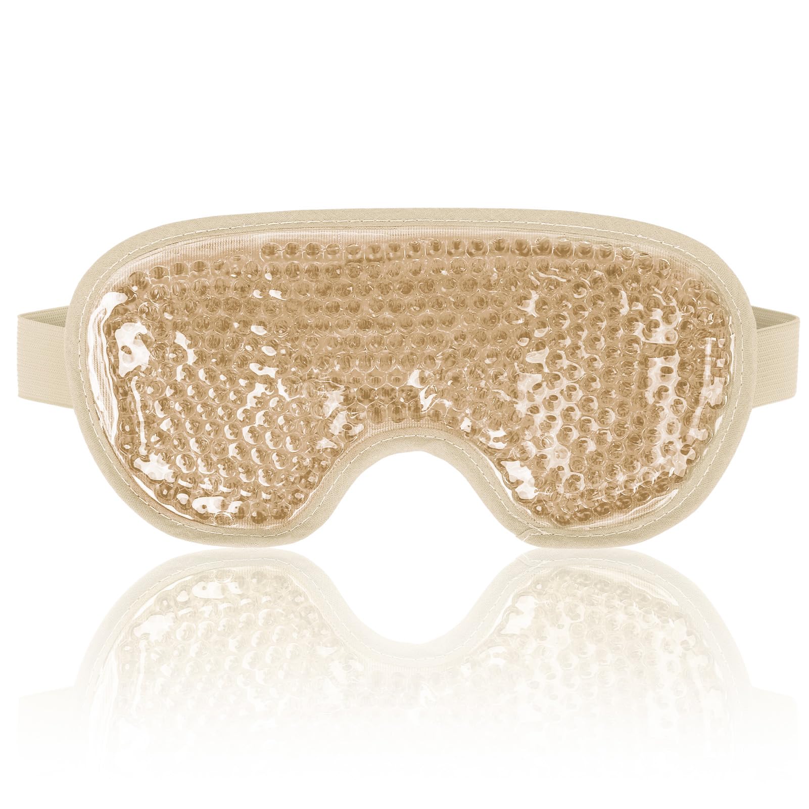 NEWGO cooling eye mask champagne cold ice pack for puffy eyes dark circles headache and stress relief