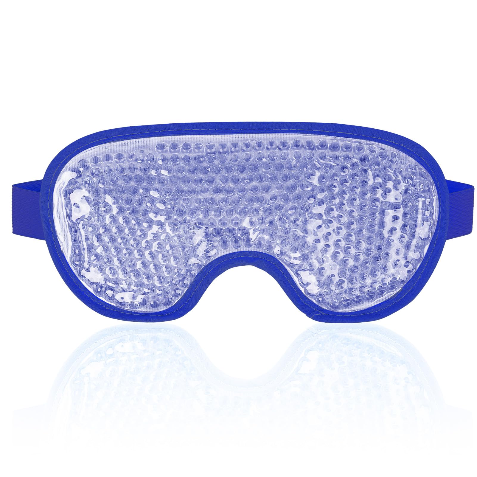 NEWGO cooling eye mask navy blue cold ice pack for puffy eyes dark circles headache and stress relief