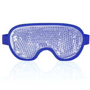 NEWGO cooling eye mask navy blue cold ice pack for puffy eyes dark circles headache and stress relief