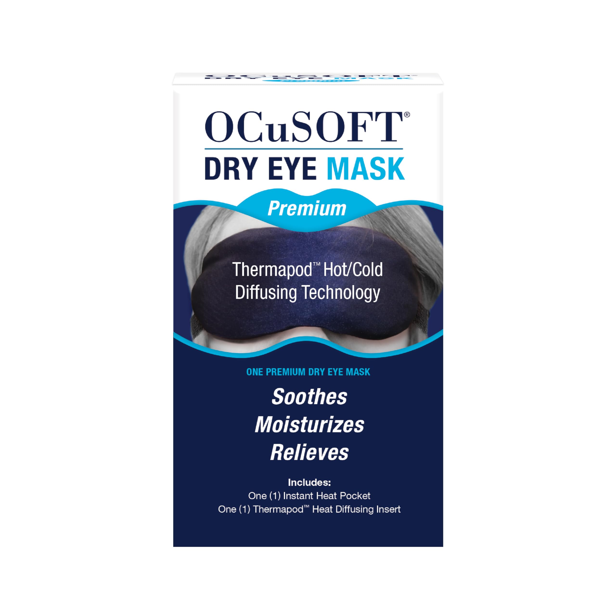 OCuSOFT Dry Eye Mask Premium, a professional-grade moist heat compress for effective dry eye and blepharitis relief.