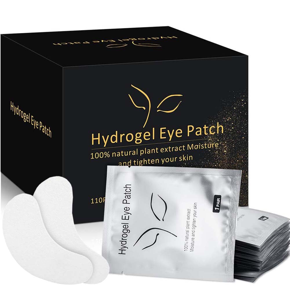 Bulk pack of 100 pairs of Ocim white hydrogel eye pads for professional eyelash extension and tinting procedures.