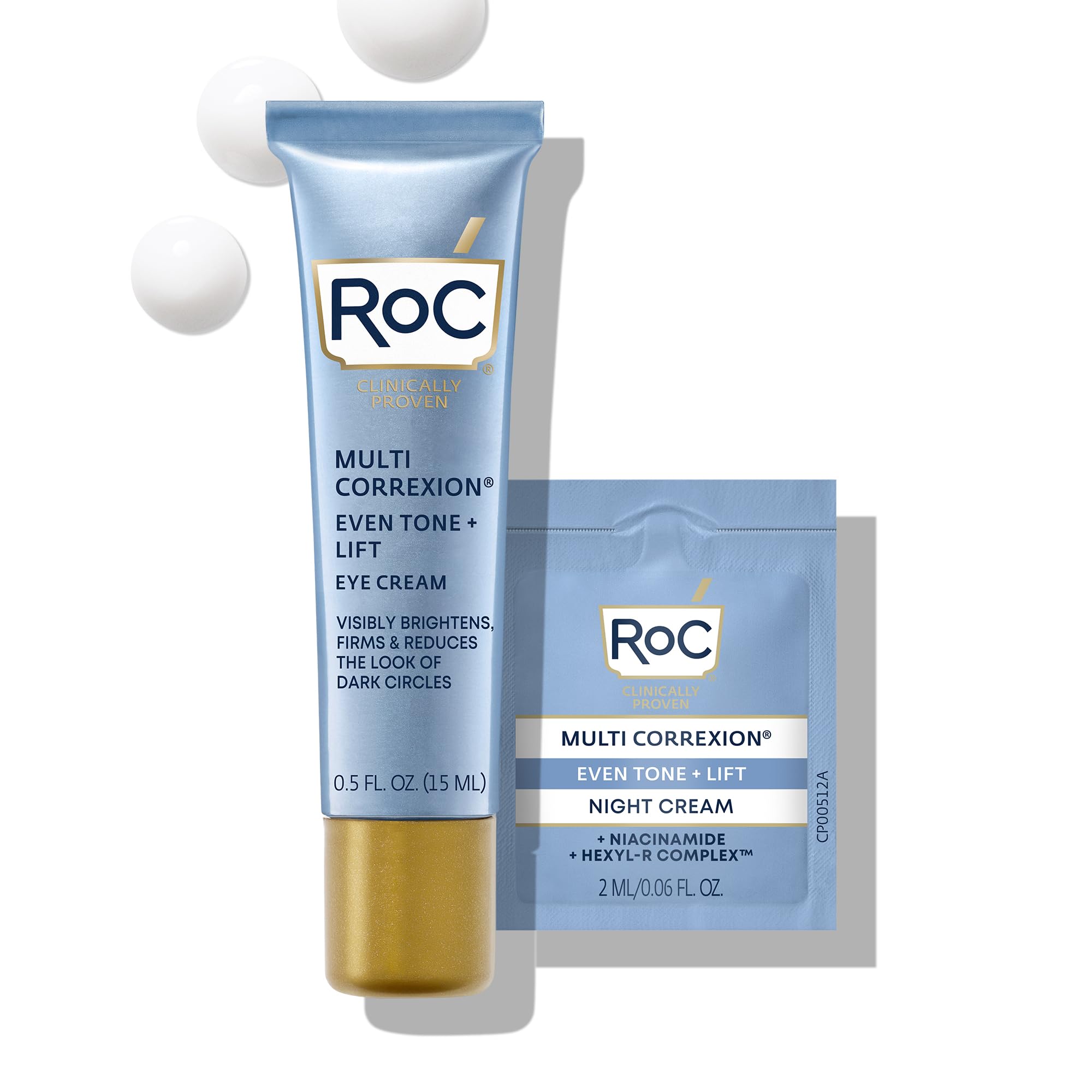 RoC Multi Correxion 5 in 1 Eye Cream Tube (15ml) with Bonus Night Cream Packet