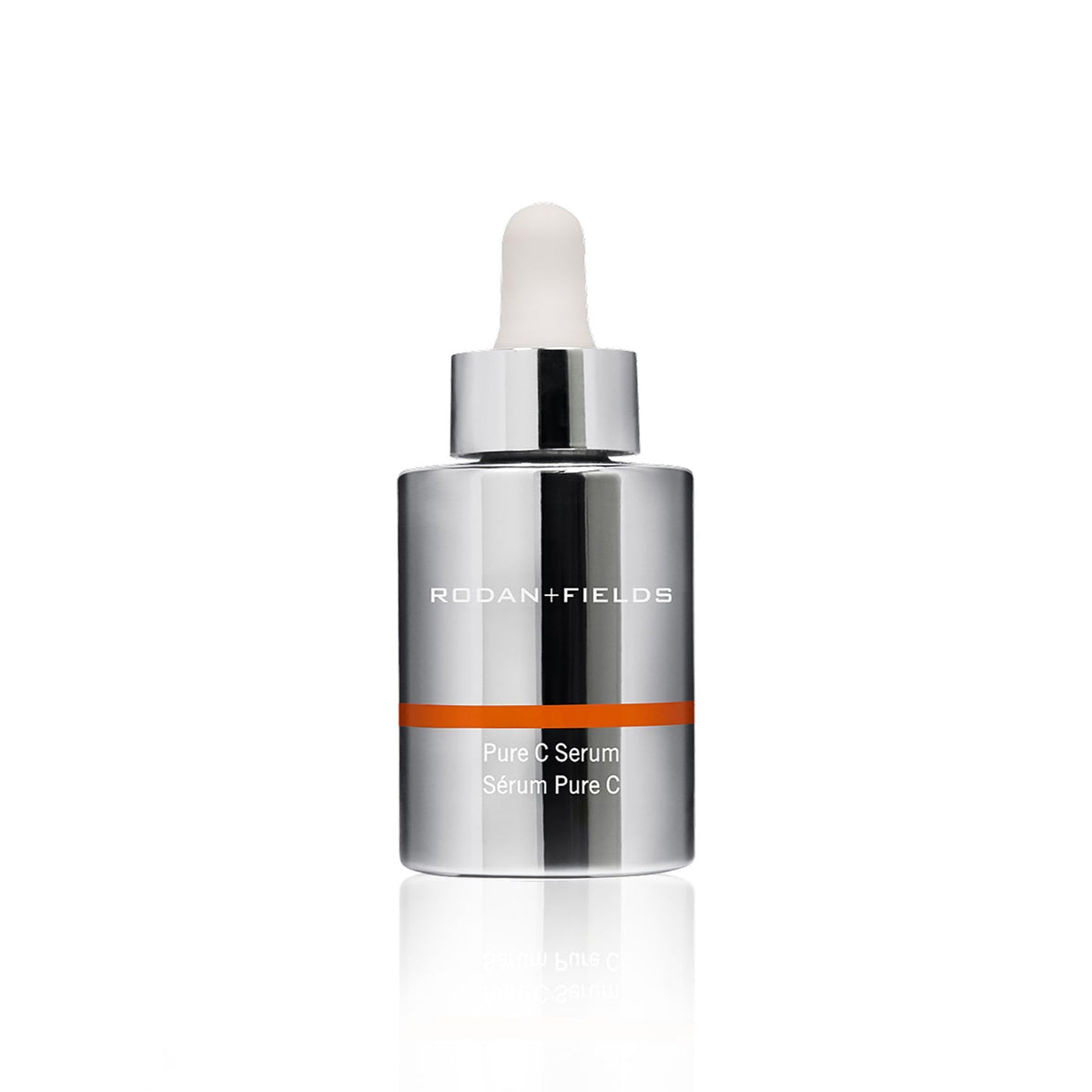 Rodan + Fields Pure C Serum bottle, 10% Vitamin C water-free formula for skin brightening and antioxidant protection.