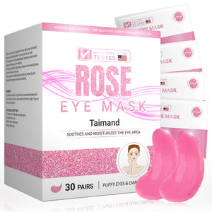 30 Pairs of Rose-Infused Collagen Under Eye Patches for Brightening and Soothing
