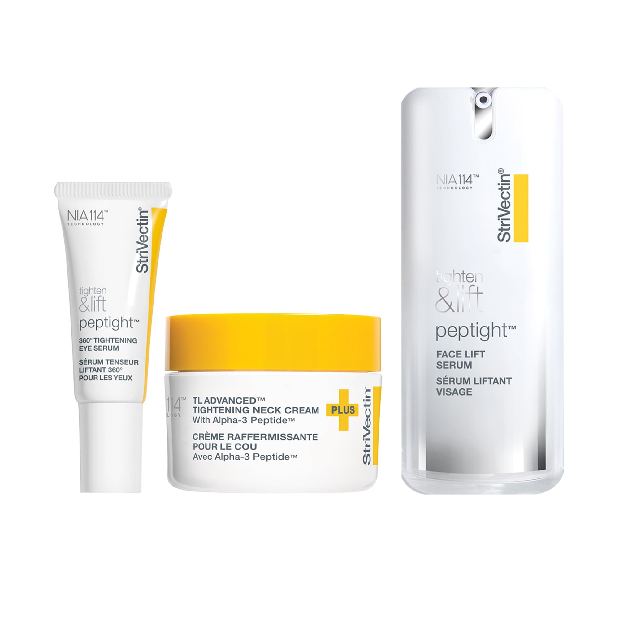 StriVectin 3-Piece Tighten and Lift Anti-Aging Trio Kit featuring Eye Serum, Face Serum, and Neck Cream