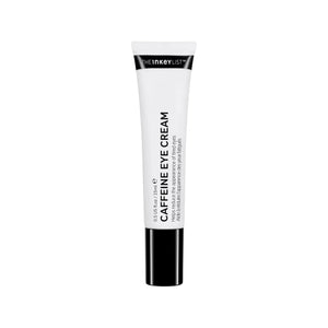 The INKEY List Caffeine Eye Cream 15ml tube for reducing morning puffiness.