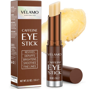 VELAMO advanced caffeine eye stick under eye balm for dark circles puffiness portable travel eye treatment