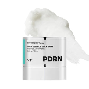 VT COSMETICS PDRN Essence Stick Balm being applied as a glowy makeup base and face treatment for fine lines.