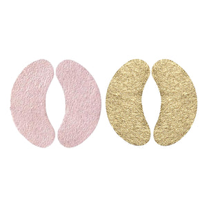 Wander Beauty Baggage Claim 2-pack featuring Gold and Rose Gold foil under-eye patches for an instant brightening and depuffing effect.